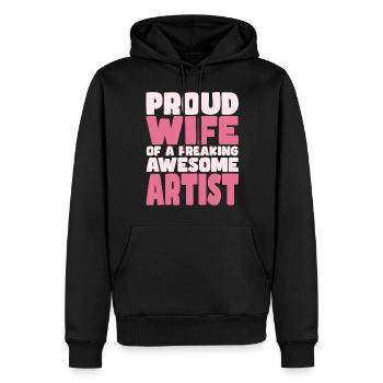 Stolze Ehefrau Eines Verdammt Guten Künstlers - Männer Premium Bio Hoodie - Schwarz - Vorne - Nico (187cm)