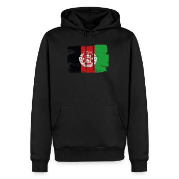 Drapeau officiel de l’Afghanistan Pays de l’Afghanistan - Sweat à capuche Premium bio Homme - noir - Devant - Nico (187cm)