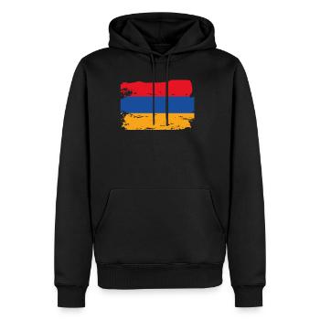 Offizielle armenische Flagge Armenischer Landesstolz - Männer Premium Bio Hoodie - Schwarz - Vorne - Nico (187cm)