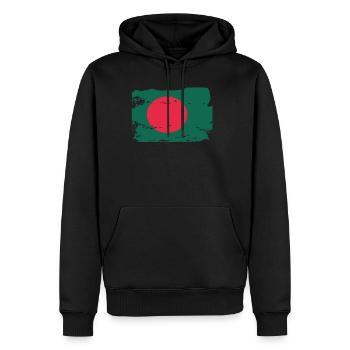 Drapeau officiel du Bangladesh Pays bangladais - Sweat à capuche Premium bio Homme - noir - Devant - Nico (187cm)