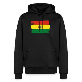 Drapeau officiel de la Bolivie Fierté du pays bolivien - Sweat à capuche Premium bio Homme - noir - Devant - Nico (187cm)