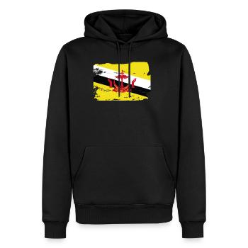 Drapeau officiel du Brunei Bruneian Country Pride - Sweat à capuche Premium bio Homme - noir - Devant - Nico (187cm)