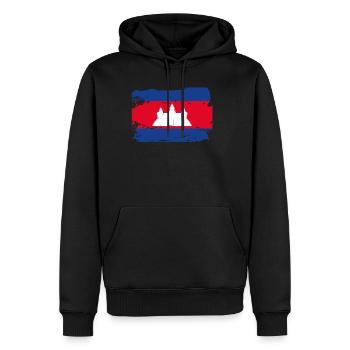 Drapeau officiel du Cambodge Cambodian Country Pride - Sweat à capuche Premium bio Homme - noir - Devant - Nico (187cm)
