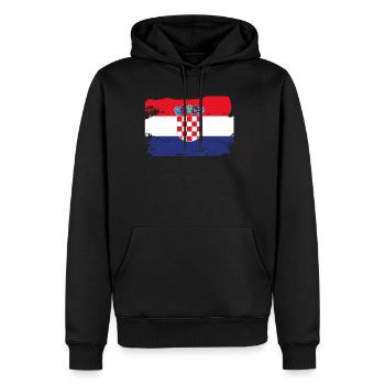 Drapeau officiel de la Croatie Pays croate - Sweat à capuche Premium bio Homme - noir - Devant - Nico (187cm)