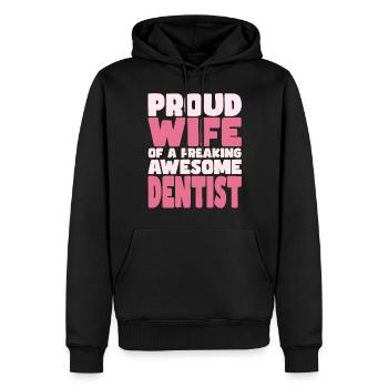 Stolze Ehefrau Eines Verdammt Guten Zahnarzts - Männer Premium Bio Hoodie - Schwarz - Vorne - Nico (187cm)
