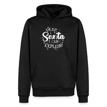 Dear Santa I can Explain Weihnachten - Männer Premium Bio Hoodie - Schwarz - Vorne - Nico (187cm)