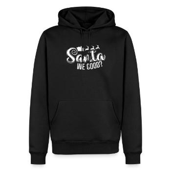 Père Noël nous bon? La famille de Noël de Noël de Noël - Sweat à capuche Premium bio Homme - noir - Devant - Nico (187cm)