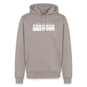 Taucher Limited Edition Tauchsport Tauchen - Männer Premium Bio Hoodie - Taupe - Vorne - Nico (187cm)
