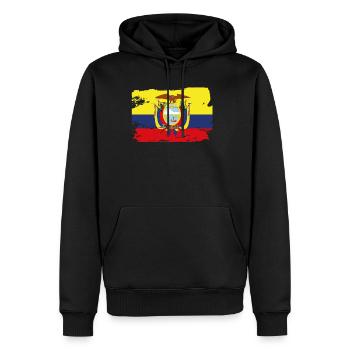Drapeau officiel de l’Équateur Fierté du pays équatorien - Sweat à capuche Premium bio Homme - noir - Devant - Nico (187cm)