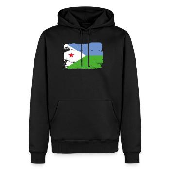 Offizielle Dschibuti Flagge Djiboutian Country Pride - Männer Premium Bio Hoodie - Schwarz - Vorne - Nico (187cm)