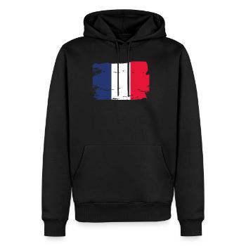 Offizielle Frankreich Flagge Französisch Country Pride Vintage - Männer Premium Bio Hoodie - Schwarz - Vorne - Nico (187cm)