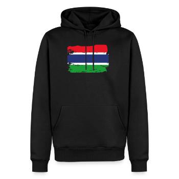 Drapeau officiel de la Gambie Pays géorgien gambien - Sweat à capuche Premium bio Homme - noir - Devant - Nico (187cm)