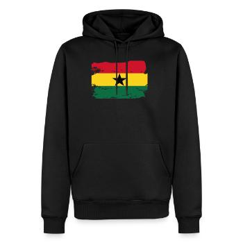 Offizielle Ghana Flagge Ghanaian Country Pride Vintage - Männer Premium Bio Hoodie - Schwarz - Vorne - Nico (187cm)