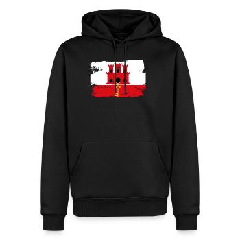 Offizielle Flagge von Gibraltar Land - Männer Premium Bio Hoodie - Schwarz - Vorne - Nico (187cm)