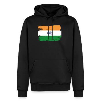Offizielle indische Flagge Indian Country Pride Vintage - Männer Premium Bio Hoodie - Schwarz - Vorne - Nico (187cm)