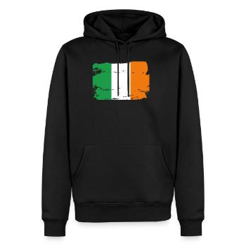Drapeau officiel de l’Irlande Irish Country Pride Vintage - Sweat à capuche Premium bio Homme - noir - Devant - Nico (187cm)