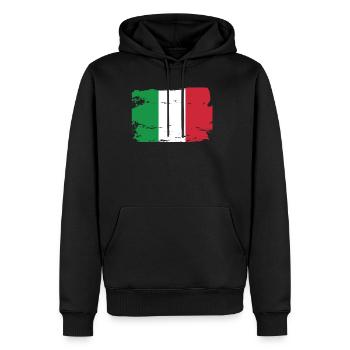 Officiel Italie Drapeau Italien Italie Country Pride - Sweat à capuche Premium bio Homme - noir - Devant - Nico (187cm)
