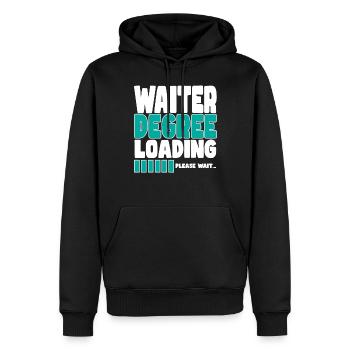 Waiter invites training - Men’s Premium Organic Hoodie - black - Front - Nico (187cm)