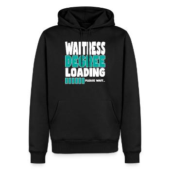 Waitress invites training - Men’s Premium Organic Hoodie - black - Front - Nico (187cm)