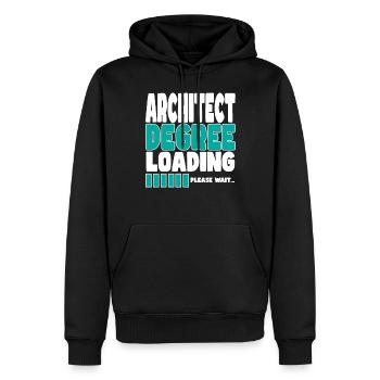 Architekt lädt Ausbildung - Männer Premium Bio Hoodie - Schwarz - Vorne - Nico (187cm)