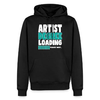 Artist invites training - Men’s Premium Organic Hoodie - black - Front - Nico (187cm)