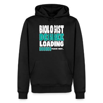 Biologist invites training - Men’s Premium Organic Hoodie - black - Front - Nico (187cm)
