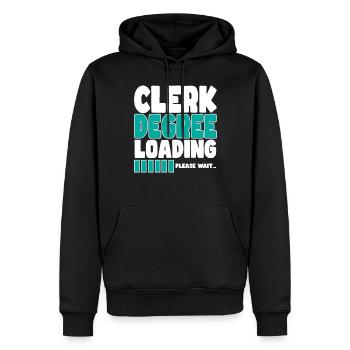 Le greffier invite à la formation - Sweat à capuche Premium bio Homme - noir - Devant - Nico (187cm)