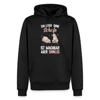 Lustiges Schafmotiv - Bäuerin Landwirtin & Schaf - Männer Premium Bio Hoodie - Schwarz - Vorne - Nico (187cm)