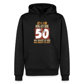Ich bin knackige 50 Jahre - Männer Premium Bio Hoodie - Schwarz - Vorne - Nico (187cm)
