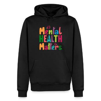 Mental Health Matters Brise la stigmatisation - Sweat à capuche Premium bio Homme - noir - Devant - Nico (187cm)