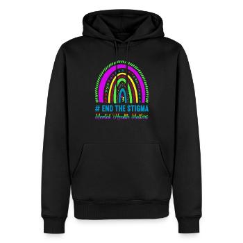 Mettre fin à la stigmatisation La santé mentale compte arc-en-ciel - Sweat à capuche Premium bio Homme - noir - Devant - Nico (187cm)