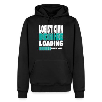 Logistician invites training - Men’s Premium Organic Hoodie - black - Front - Nico (187cm)
