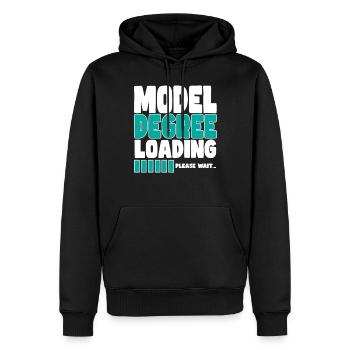 Le modèle invite à la formation - Sweat à capuche Premium bio Homme - noir - Devant - Nico (187cm)