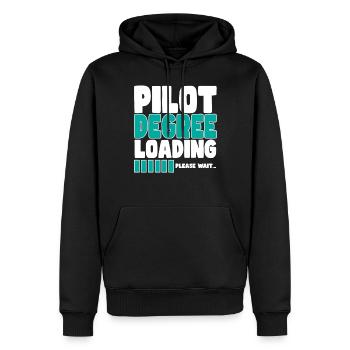 Pilot invites training - Men’s Premium Organic Hoodie - black - Front - Nico (187cm)