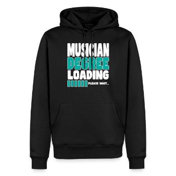Musician invites training - Men’s Premium Organic Hoodie - black - Front - Nico (187cm)