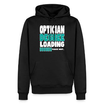 Optiker lädt Ausbildung - Männer Premium Bio Hoodie - Schwarz - Vorne - Nico (187cm)