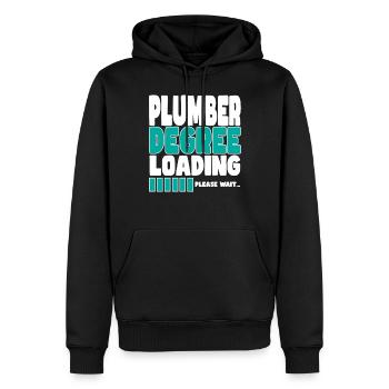 Plumber invites training - Men’s Premium Organic Hoodie - black - Front - Nico (187cm)