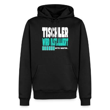 Tischler wird installiert - Männer Premium Bio Hoodie - Schwarz - Vorne - Nico (187cm)