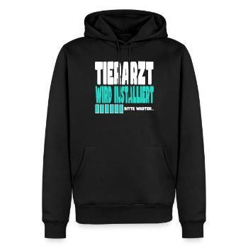 Tierarzt wird installiert - Männer Premium Bio Hoodie - Schwarz - Vorne - Nico (187cm)