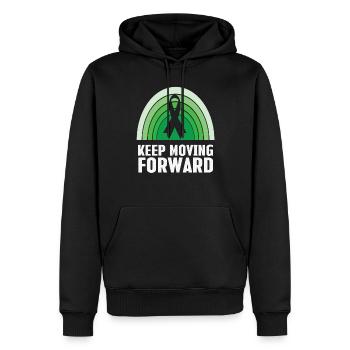 Keep Moving Forward Mental Health Retro Vintage - Men’s Premium Organic Hoodie - black - Front - Nico (187cm)
