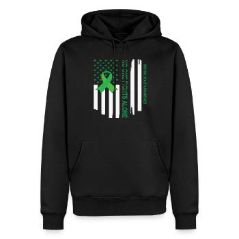 Sensibilisation à la santé mentale Personne ne se bat seul États-Unis - Sweat à capuche Premium bio Homme - noir - Devant - Nico (187cm)