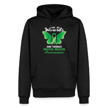 Nicht alle Wunden sind sichtbar für die psychische Gesundheit - Männer Premium Bio Hoodie - Schwarz - Vorne - Nico (187cm)