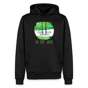 La sensibilisation à la santé mentale est ma confiture La maladie mentale - Sweat à capuche Premium bio Homme - noir - Devant - Nico (187cm)