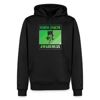 Sensibilisation à la santé mentale Les soins personnels sont importants - Sweat à capuche Premium bio Homme - noir - Devant - Nico (187cm)