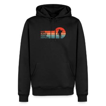 Hunter Saying - Hunting & Hunter - Men’s Premium Organic Hoodie - black - Front - Nico (187cm)