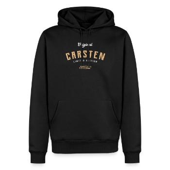 Carsten Limited Edition - Männer Premium Bio Hoodie - Schwarz - Vorne - Nico (187cm)