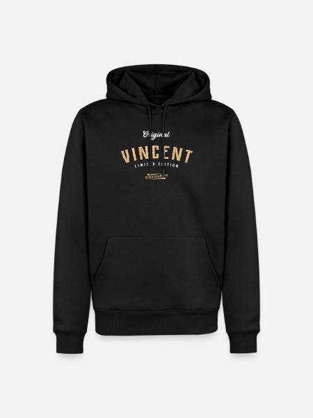 Vincent Limited Edition - Männer Premium Bio Hoodie - Schwarz