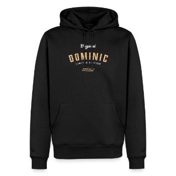 Dominic Limited Edition - Männer Premium Bio Hoodie - Schwarz - Vorne - Nico (187cm)