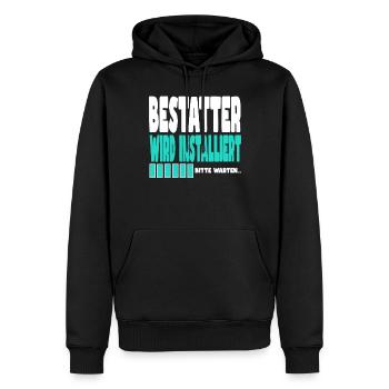 Bestatter wird installiert - Männer Premium Bio Hoodie - Schwarz - Vorne - Nico (187cm)