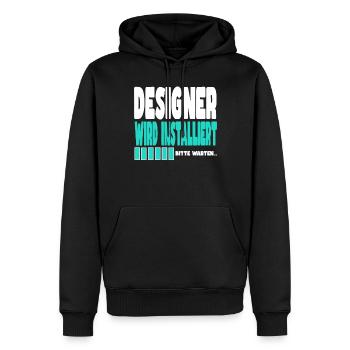 Designer wird installiert - Männer Premium Bio Hoodie - Schwarz - Vorne - Nico (187cm)